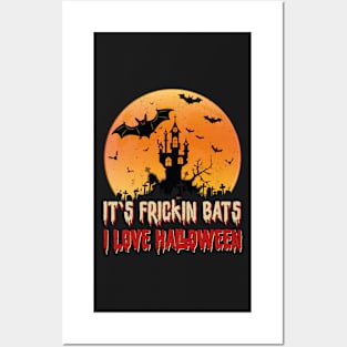 Its Frickin Bats |  Bats With Beige and Red Slimy Text Posters and Art